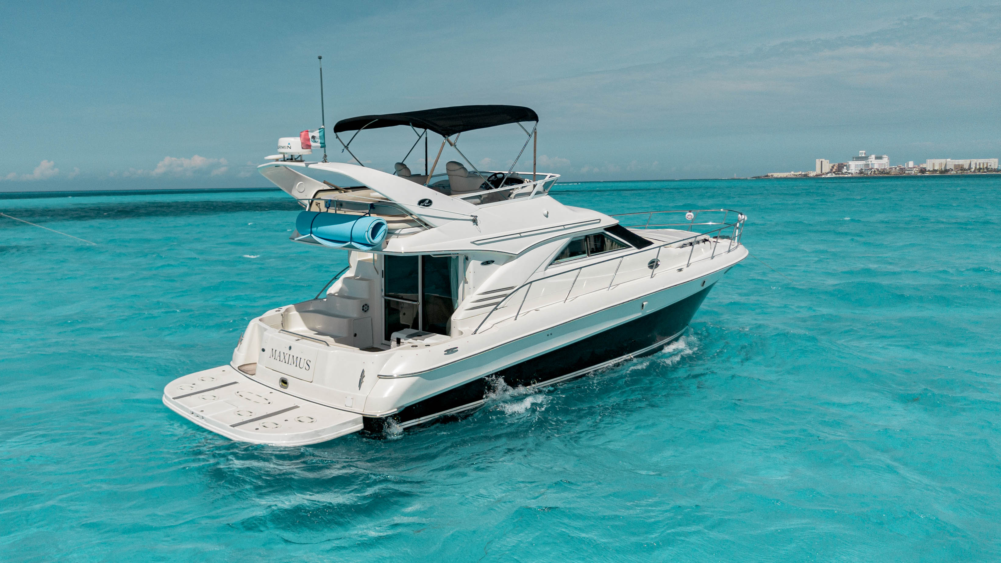 Private yacht in Cancun waters